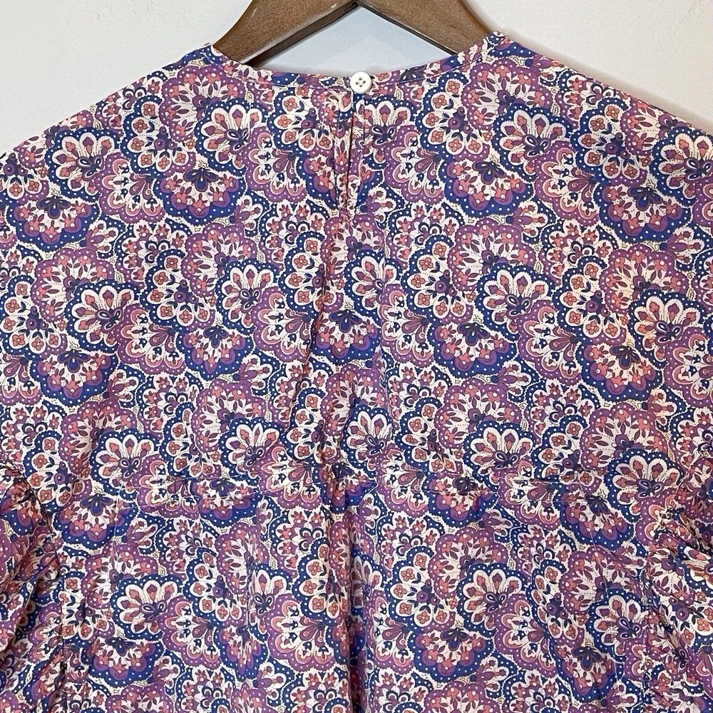 Mini Boden Printed Poncho Kaftan Swim Coverup Lupin Peach Paisley‎ Print Trip 3T